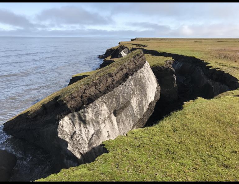 Drew Point, Alaska, has been losing much acreage to the sea in the past few decades. Photo by Ben Jones.