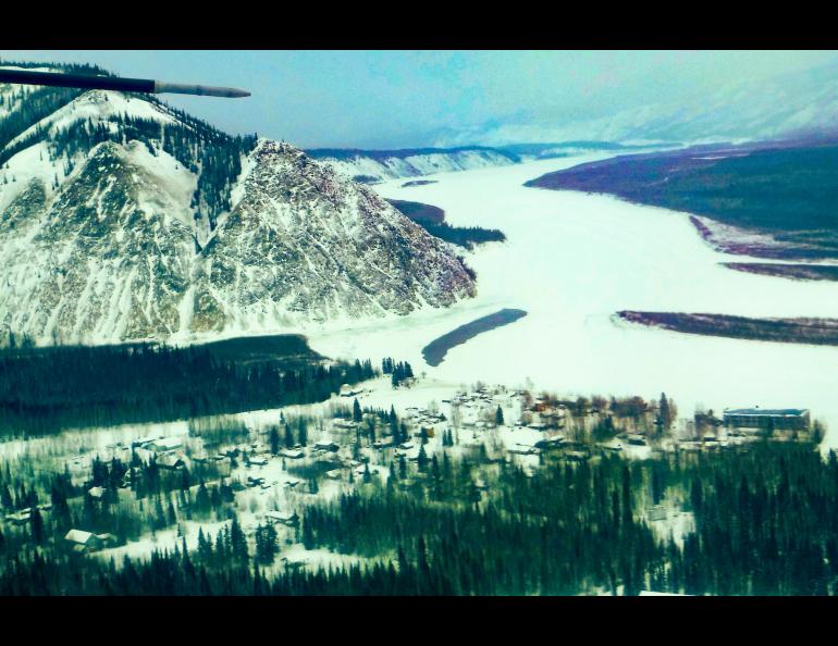 The frozen Yukon River at Eagle, Alaska in February 2020. Photo by Ned Rozell.