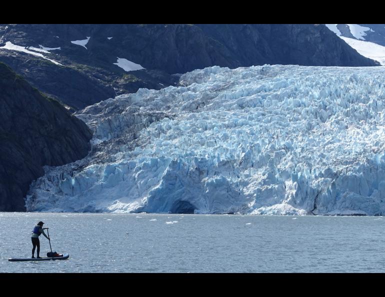Alaska glaciers, like this one in Kenai Fjords National Park, are shrinking fast. Photo by Ned Rozell.