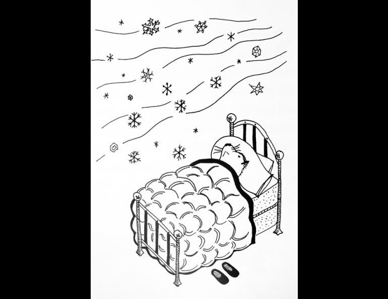  One of Matthew Sturm’s illustrations for “Apun,” this one showing the insulating value of snow. Image courtesy Matthew Sturm. 