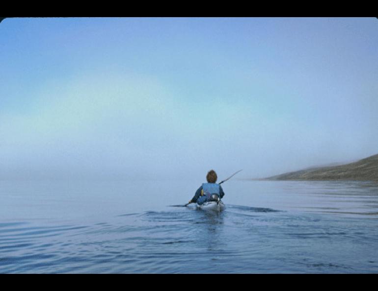  Keith Echelmeyer paddles on a two-month wilderness trip through the Brooks Range and Alaska’s North Slope. Photo by Chris Larsen.