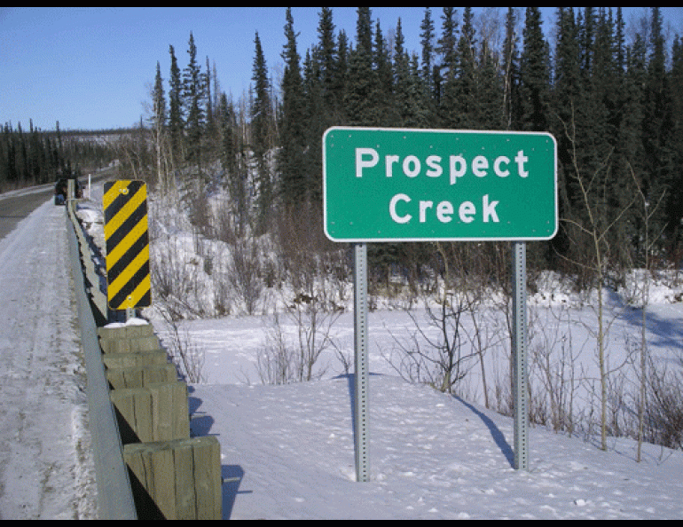 Creek off the Dalton Highway in northern Alaska, site of Alaska’s all-time low temperature.