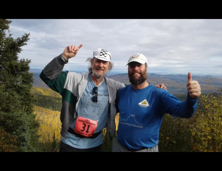 Dave Covey and Jim Brader on the course of the Equinox Marathon in 2016. Photo courtesy Jim Brader.