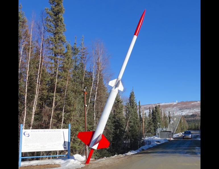 Members of a rocket-launching team leave Poker Flat Research Range north of Fairbanks after a day when they did not launch the rockets, due to the lack of the desired conditions on the sun. Photo by Ned Rozell.