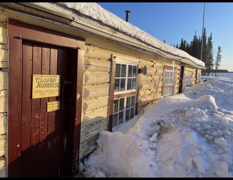 The Tolovana Roadhouse at the mouth of the Tolovana River is open for travelers to rent a bunk in the original structure from the 1925 Serum Run lifesaving dog team mission. Ned and Forest slept here. Photo by Ned Rozell.