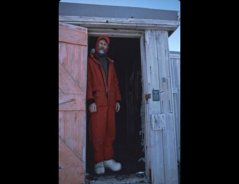 Glaciologist Will Harrison in Antarctica. Photo by Chris Larsen.