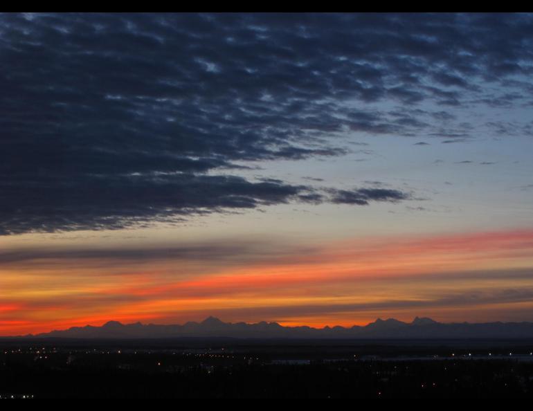A December sunrise over Fairbanks, Alaska. Photo by Ned Rozell.