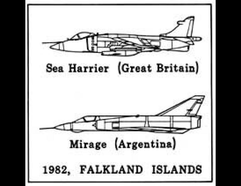 The British Harrier and Argentinian Mirage.