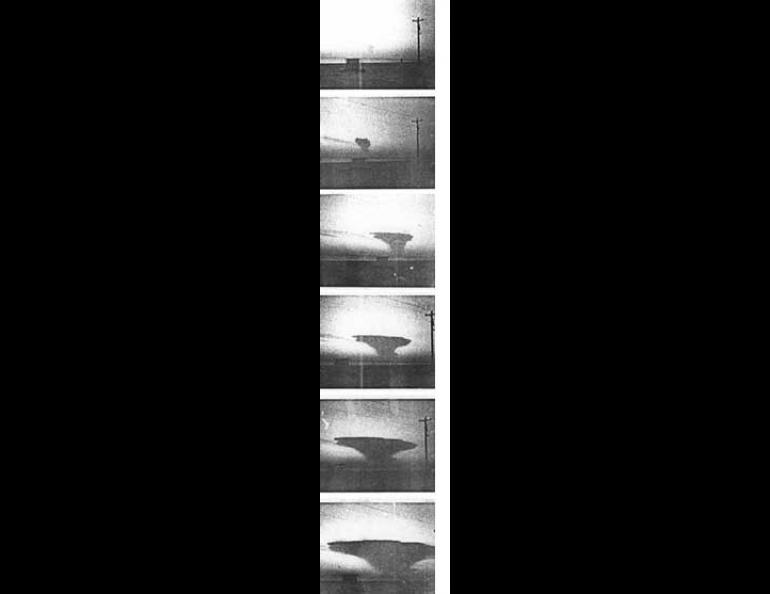 Views from the Homer spit of the January, 23, 1976 Augustine eruption. Pictures were taken between 4:20 and 4:45 P.M., AST by W. G. Feetham.