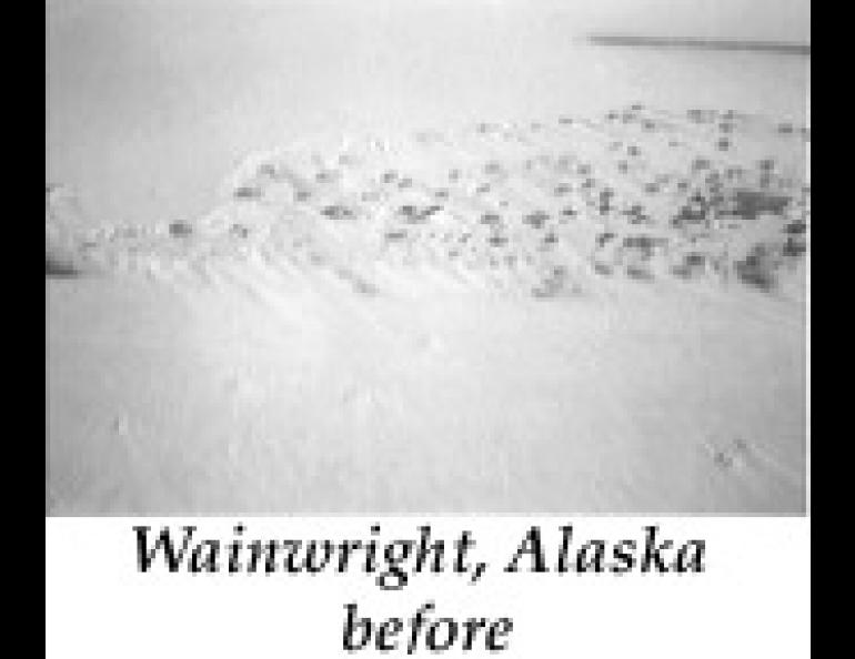 The village of Wainwright, Alaska, before the building of a snow fence.