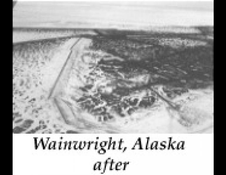 The village of Wainwright after the building of a snow fence upwind of the village.