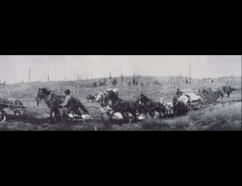 A surveying crew marks the 141st Meridian between Canada and Alaska in 1912. Photo courtesy of the NOAA Photo Library.