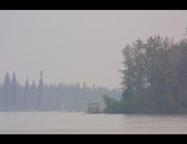 The smoke of the record fire year of 2004, so thick it lowered air temperatures by as much as 20 degrees. Photo by Ned Rozell