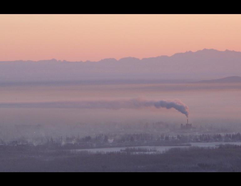 Carbon dioxide emissions, like these from a Fairbanks coal-burning plant, have accelerated worldwide in the recent past. Photo by Ned Rozell.