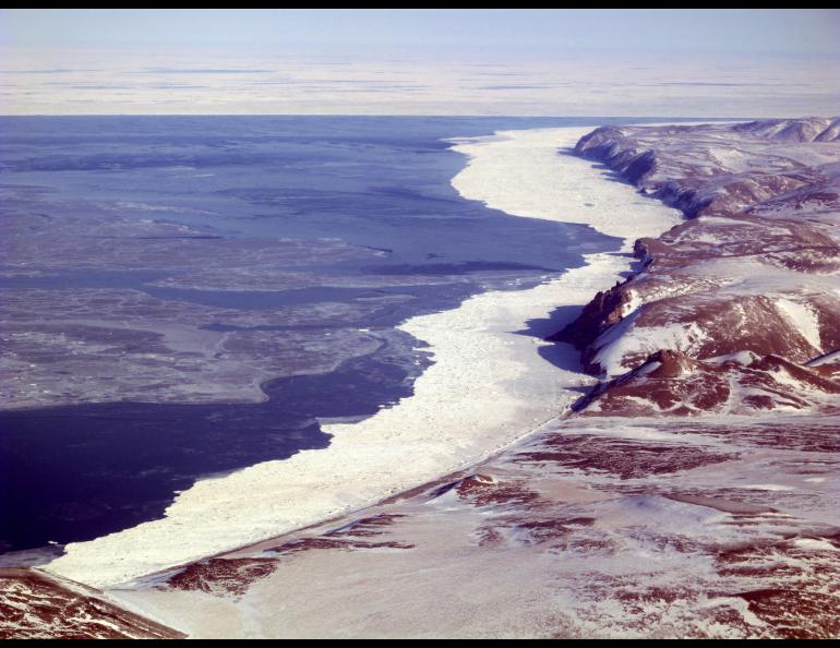 Sea ice near Cape Lisburne off Alaska’s northwest coast in 2011. Photo by Ned Rozell.