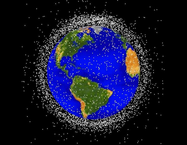 A NASA graphic showing some of the space junk their researchers are tracking.