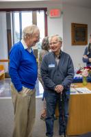 Hans Nielsen (left) chats with Tom Hallinan at the 2026 GI reunion. Photo by Eric Marshall