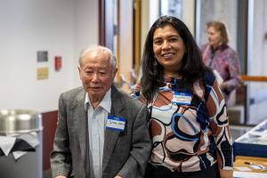 Syun-Ichi Akasofu (left) and Anupma Prakash at the 2026 GI reunion. Photo by Eric Marshall