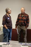 Sue Mitchell (left) in conversation with Ned Rozell at the 2026 GI reunion. Photo by Tucker Forbes