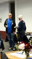 Mitch Robinson (left) in conversation with Judy Triplehorn at the 2026 GI reunion. Photo by Tucker Forbes