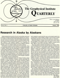 Research in Alaska by Alaskans article