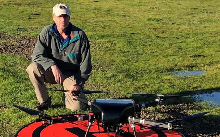 Greg Foscue of ACUASI visited manufacturer Skyfront in California in December to observe trials of the Perimeter unmanned aerial vehicle. Photo courtesy Greg Foscue