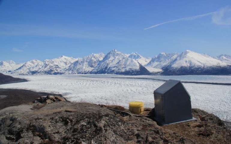 An example of a remote Alaska Transportable Array seismic site.