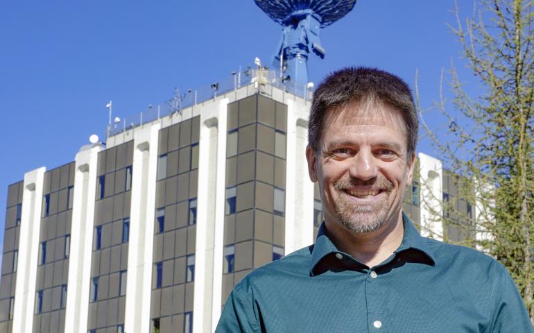 Wade Albright was named deputy director of the Alaska Satellite Facility in March 2019. UAF photo by Fritz Freudenberger.