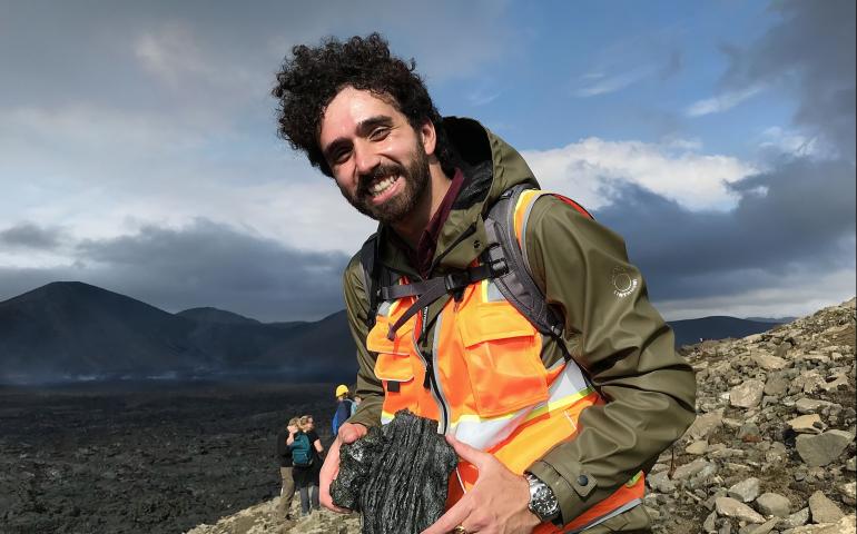  Jamshid Moshrefzadeh in Iceland in August 2021 to observe the eruption of Fagradalsfjall volcano. Photo courtesy Jamshid Moshrefzadeh.