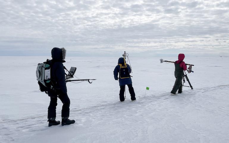 Hannah Chapman-Dutton, Anika Pinzner and Serina Wesen at work. Photo by Jennifer Delamere