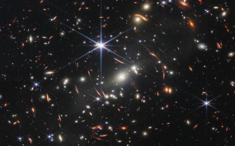 NASA’s James Webb Space Telescope has produced the deepest and sharpest infrared image of the distant universe to date. Known as Webb’s First Deep Field, this image of galaxy cluster SMACS 0723 is overflowing with detail. Image courtesy NASA, ESA, CSA, and STScI. 