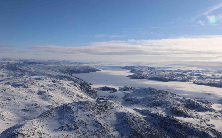 Jakobshavn Glacier, whose Greenlandic name is Sermeq Kujalleq, flows toward Disko Bay. Photo by Amy Jenson