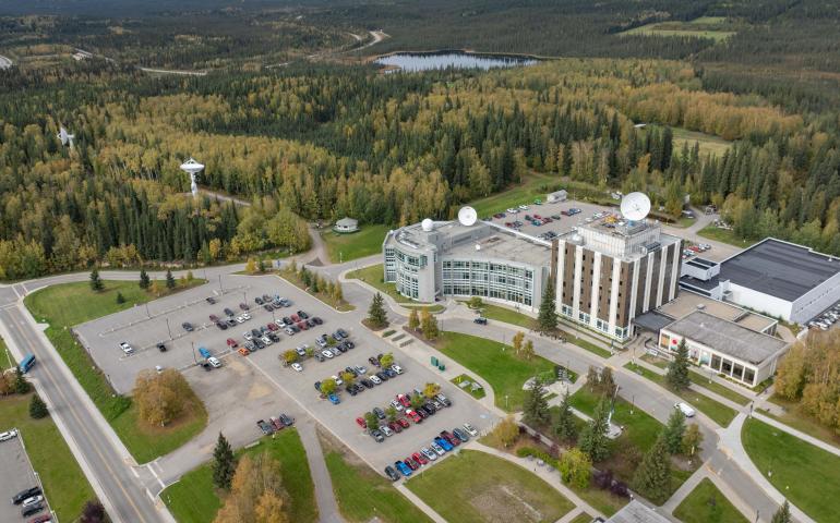 The seasonal transition that began in August and continues in September is well underway in Interior Alaska. The season’s changing colors are visible around the West Ridge of the University of Alaska Fairbanks Troth Yeddha’ campus in early September. UAF photo by Eric Marshall