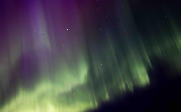 The aurora shines over Fairbanks on Oct. 5, 2024. Photo by Bryan Whitten