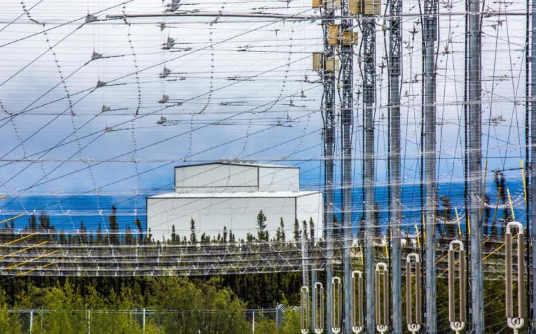 The antennas of the upper-atmosphere research station near Gakona now owned by the University of Alaska. UAF photo by Todd Paris.