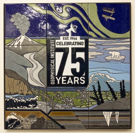 Commemorative tile mural created by Nancy Hausle-Johnson. Photo by LJ Evans