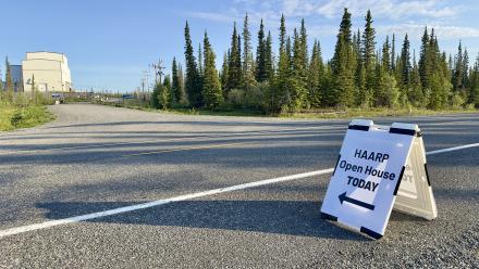 Just before the HAARP Open House gates opened on a bluebird summer day Saturday, June 14, 2025. Photo by Jessica Mathews 