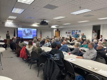 Isaac Van Flein, Carl's grandson, was one of the speakers. Photo by Sara Wilbur