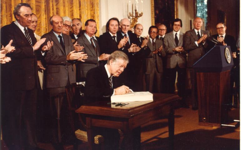President Jimmy Carter signs the Alaska National Interest Lands Conservation Act on Dec. 2, 1980. Photo courtesy of the Jimmy Carter Presidential Library.