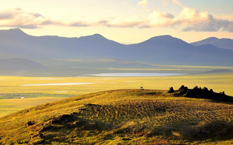 A National Park Service climate-observing station sits in Howard Pass, a broad crossing of the Brooks Range between Alaska’s North Slope and the Noatak River drainage. Photo by Ken Hill, National Park Service.