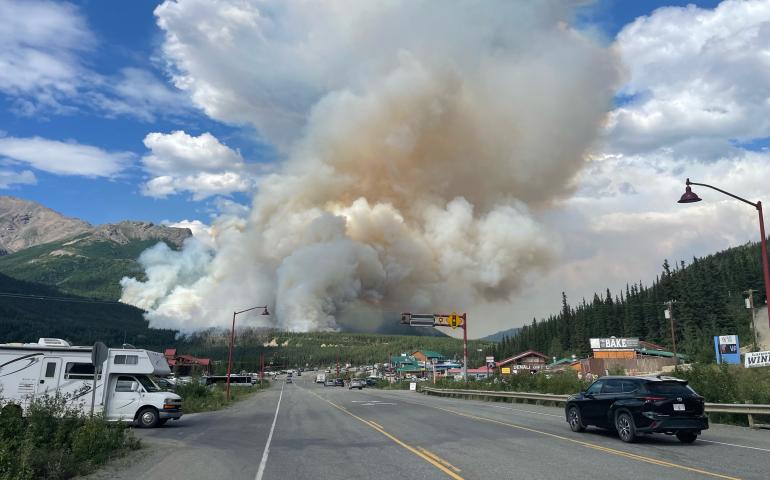 The Riley Creek Fire burned more than 400 acres within Denali National Park and Preserve in July 2024. Photo by Paul Ollig, National Park Service. 