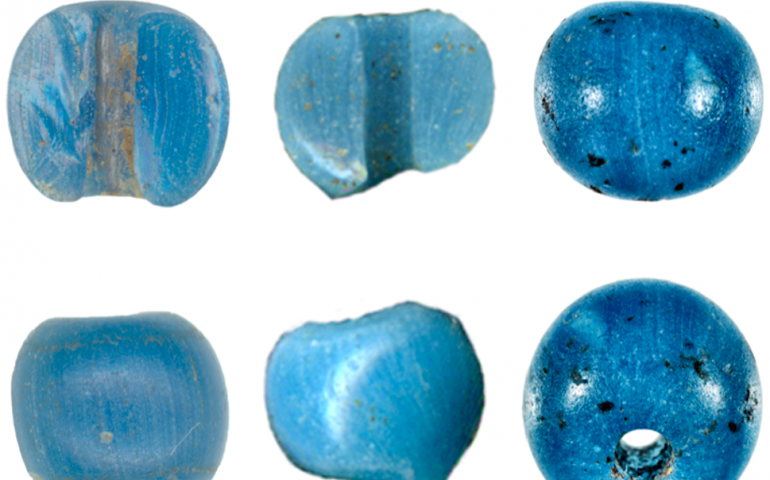 Glass beads made in Venice that archeologists found in northern Alaska. From the January 2021 paper “A Precolumbian Presence of Venetian Glass Trade Beads in Arctic Alaska,” in the journal American Antiquity, by Michael Kunz and Robin Mills.