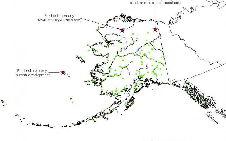  The most remote spots in Alaska. Graphic by Dorte Dissing. 