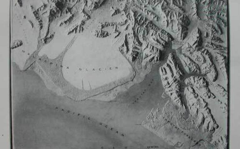  A model Lawrence Martin made of the dynamic Yakutat area. From the 1912 USGS paper, The Earthquakes at Yakutat Bay, Alaska in September, 1899. 