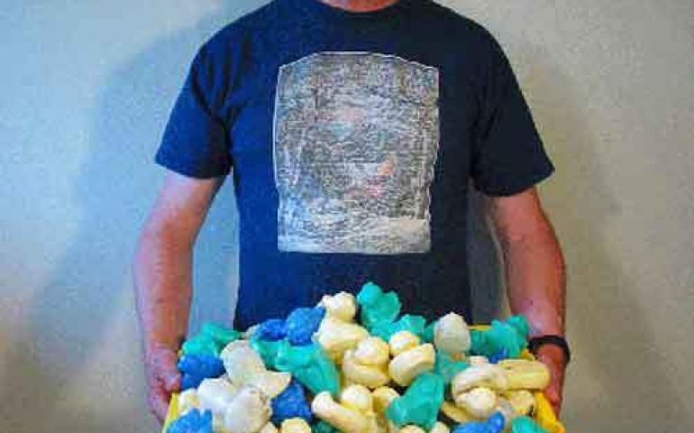  Dean Orbison poses with his collection of floating toys that were found while beachcombing. The toys fell off a ship in the North Pacific in 1992 and made their way to Southeast Alaska, near Orbison's home in Sitka. 