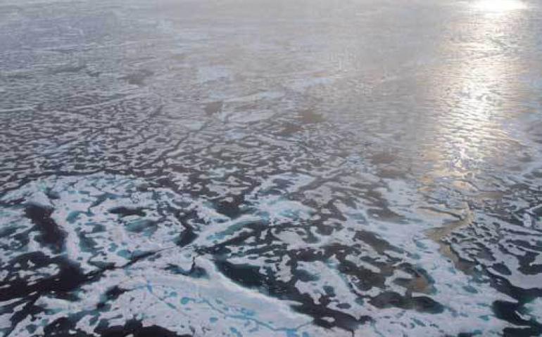  This photo of sea ice north of Alaska was taken in summer 2007. Photo by Jenny Hutchings. 