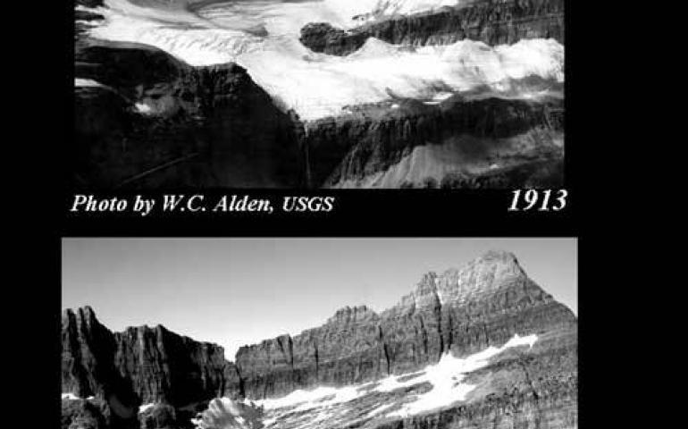  Shepard Glacier is one of the disappearing glaciers of Glacier National Park in Montana. Image courtesy USGS Northern Rocky Mountain Science Center. 
