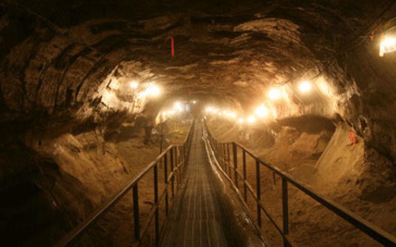  Part of the 360-foot permafrost tunnel located in Fox, Alaska. Photo by F.T. Eyre. 