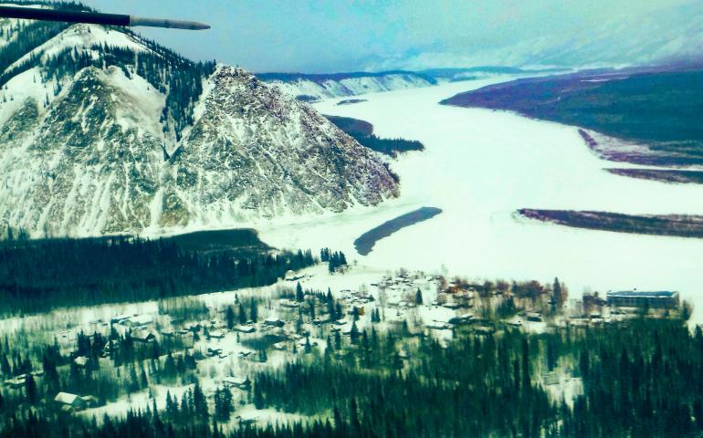 The frozen Yukon River at Eagle, Alaska in February 2020. Photo by Ned Rozell.