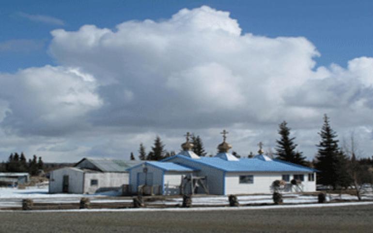  A Russian Orthodox church in the village of Koliganek. Photo by Ned Rozell.